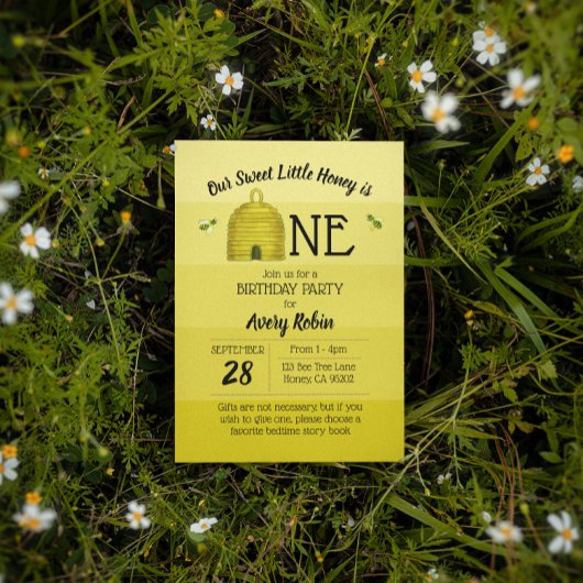 Zoete Honing is Eén Eerste Verjaardag Kaart