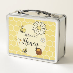 Zoete Honing Schattige Kleine Bij Metal Lunchbox