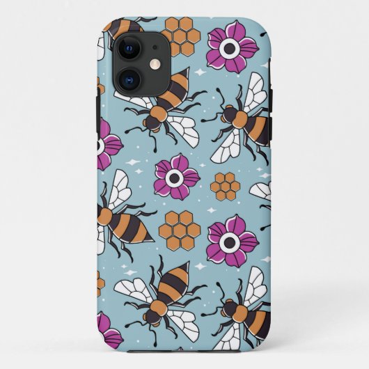 Zoete Honingbijen Patroon Case-Mate iPhone Case (Achterkant)