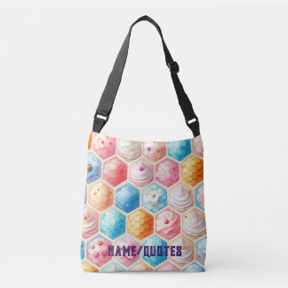 Zoete honingraat dessert naadloos ontwerp crossbody tas
