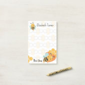 Zoete honingraat & hommels bij je gepersonaliseerd post-it® notes (Op bureau)