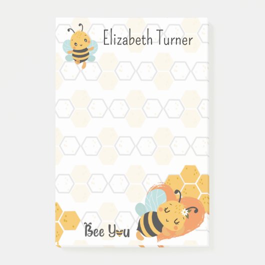 Zoete honingraat & hommels bij je gepersonaliseerd post-it® notes (Voorkant)