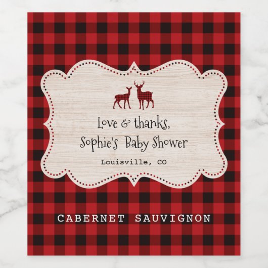 Zoete Houthakker Kleine Jager Baby Shower Wijn Etiket (Enkel label)