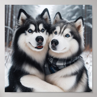 Zoete Huskies Poster