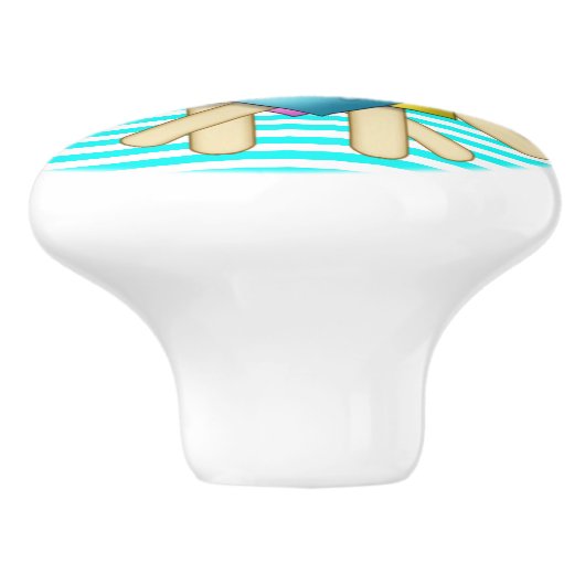 Zoete ijsblokkenlade trekt keramische knop (Zijkant)