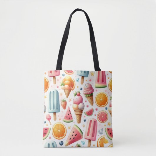 Zoete Ijsjes Patroon Tote Bag (Voorkant)