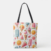 Zoete Ijsjes Patroon Tote Bag (Achterkant)