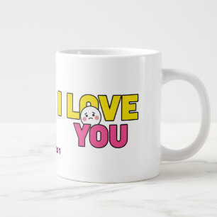 Zoete 'Ik Hou Van Jou' Grafische Vormgeving voor C Grote Koffiekop