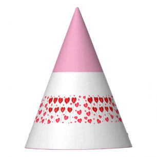 Zoete Ik Hou Van Jou Roze Hartjes Feesthoed Versie Feesthoedjes
