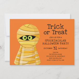 Zoete Ingepakte Mummie Halloween Feestje Kaart