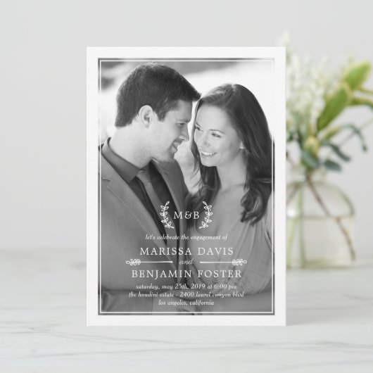 Zoete Initialen EDITABLE COLOR Fotouitnodiging Kaart (Staand voorkant)