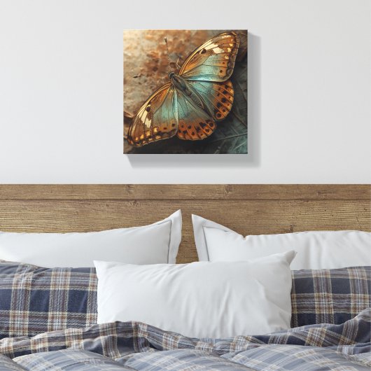 Zoete Iridiserende Vlinder Macro Goud Canvas Kunst (Insitu (Slaapkamer))