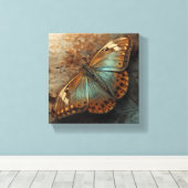 Zoete Iridiserende Vlinder Macro Goud Canvas Kunst (Insitu (Houten vloer))