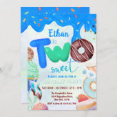 Zoete jongen donut uitnodiging (Voorkant / Achterkant)