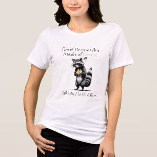 Zoete Kaas Droom Zeggende Wasbeer Grappige Brie Wo Tri-Blend Shirt