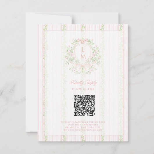 Zoete Kam met Roze Strikken Bewaar de Datum Save The Date (Voorkant)