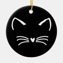 Zoete kat kitten gezicht keramisch ornament