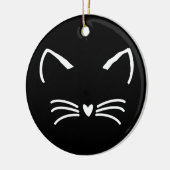 Zoete kat kitten gezicht keramisch ornament (Links)