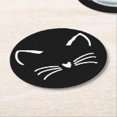Zoete kat kitten gezicht ronde kartonnen onderzetter (Gebogen)