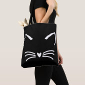 Zoete kat kitten gezicht tote bag (Dichtbij)