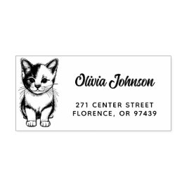 Zoete kat kunst decoratief retouradres rubberstempel