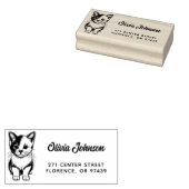 Zoete kat kunst decoratief retouradres rubberstempel (Gestempeld)