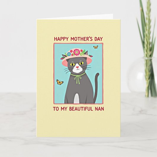 Zoete Kat Moeders Dag Kunstkaart Kaart (Voorkant)