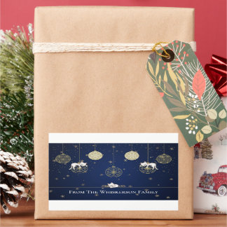 Zoete katten slapen op gouden kerstversiering rechthoekige sticker