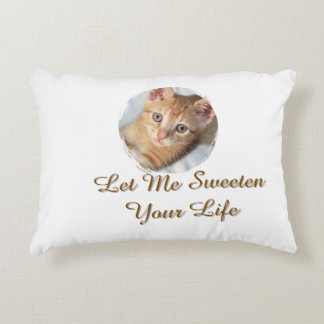 Zoete kattenfoto, tekst, vervangbaar, accent kussen