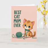 Zoete kattenmoeder elke kaart (Gele Bloem)