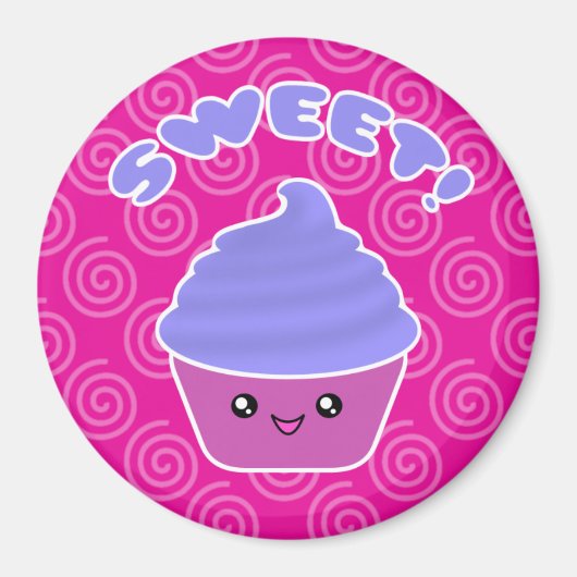 Zoete Kawaii Cupcake Magnet (Voorkant)
