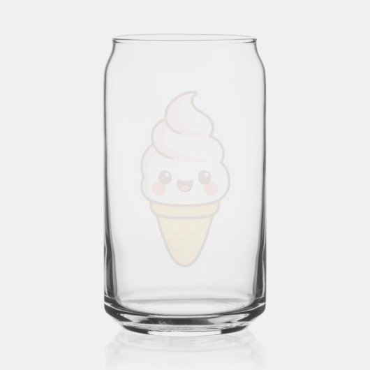 Zoete Kawaii ijs Blikvorm Glas (Voorkant)
