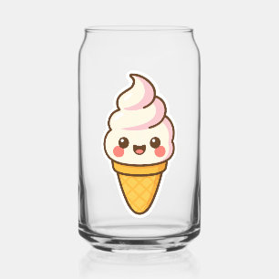 Zoete Kawaii ijs Blikvorm Glas
