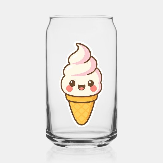 Zoete Kawaii ijs Blikvorm Glas (Achterkant)