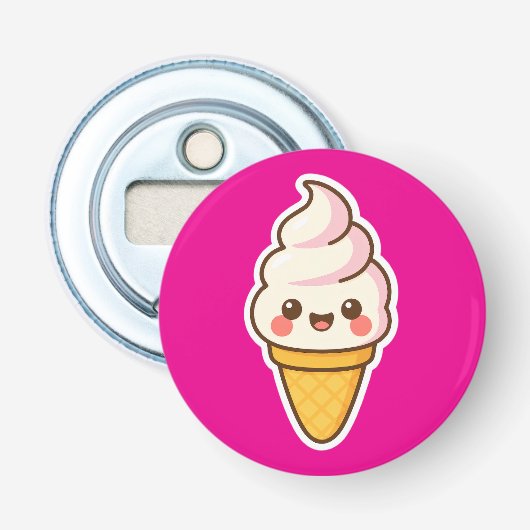 Zoete Kawaii ijs Button Flesopener (Voorkant)
