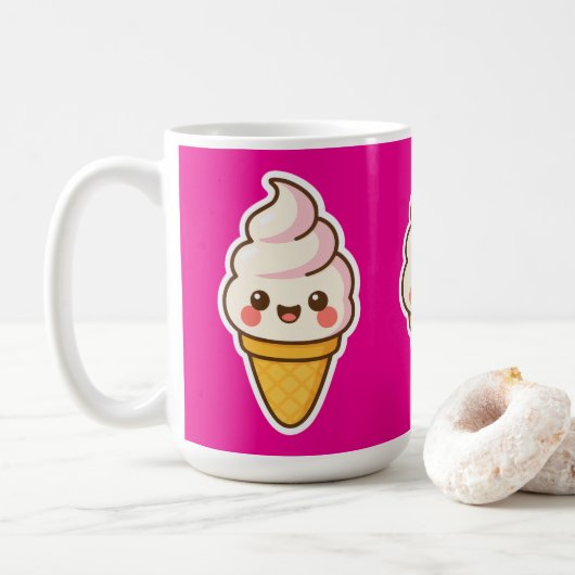 Zoete Kawaii ijs Koffiemok (Met donut)
