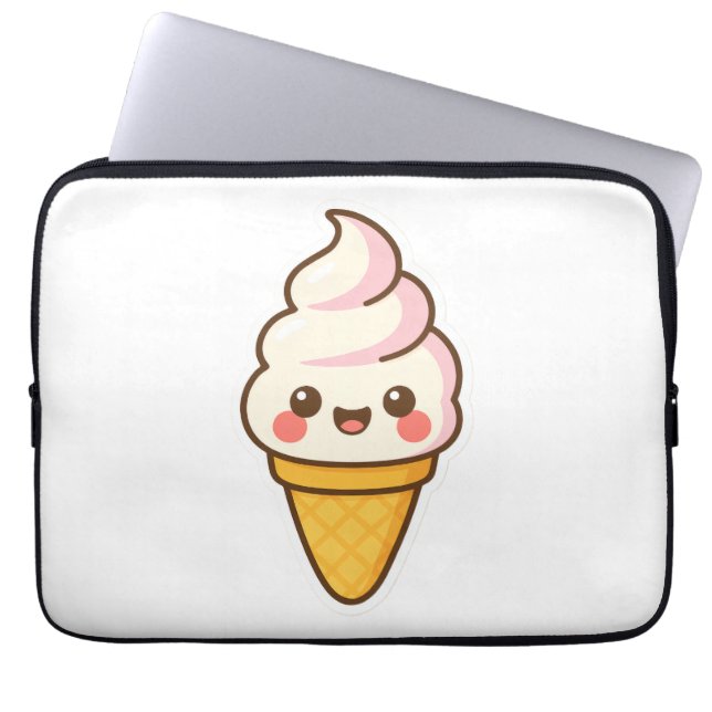 Zoete Kawaii ijs Laptop Sleeve (Voorkant)