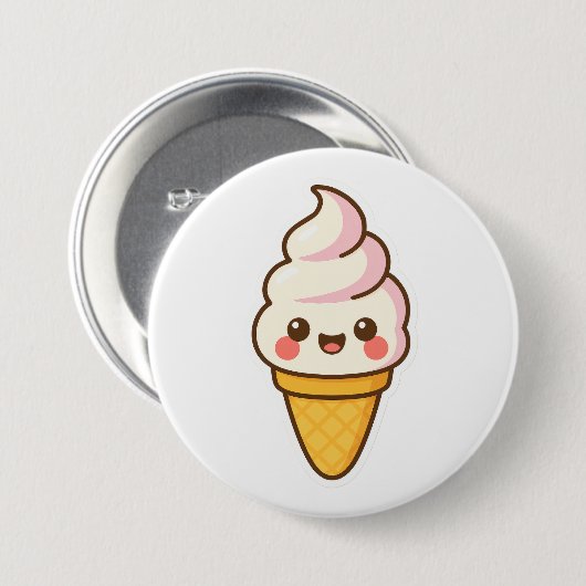 Zoete Kawaii ijs Ronde Button 7,6 Cm (Voorkant /achterkant)
