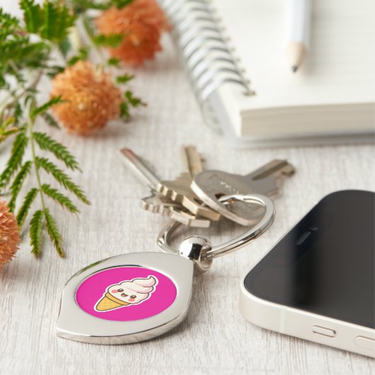 Zoete Kawaii ijs Sleutelhanger (Zijkant)
