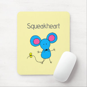 Zoete Kawaii Muis Squeakheart Liefde Woordspeling Muismat
