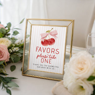 Zoete Kers Baby Shower Favor Bord Reclamebord Met Voetstuk