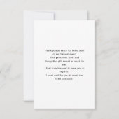 Zoete Kers Baby Shower Minimalistisch Script Bedankkaart (Achterkant)