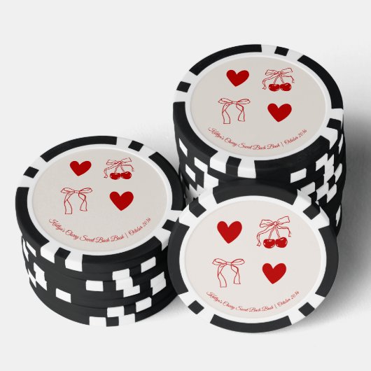 Zoete Kers Bruidsfeest Favor Poker Chip (Opstapeling)