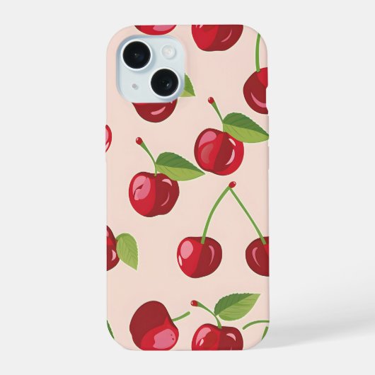 Zoete Kers Delight iPhone 15 Case (Achterkant)