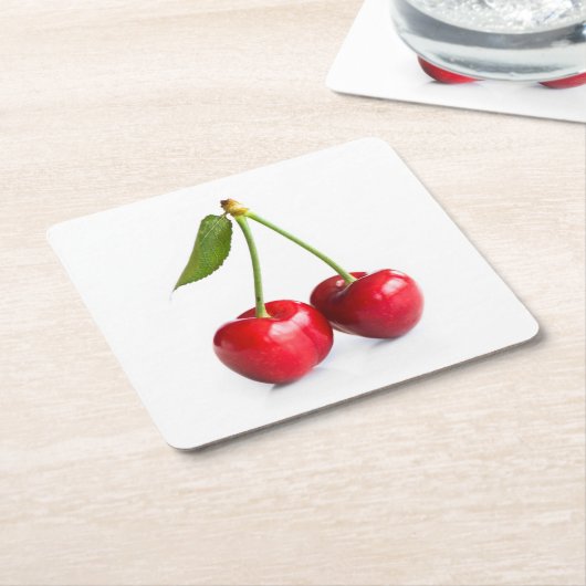 Zoete kers kartonnen onderzetters (Schuin)