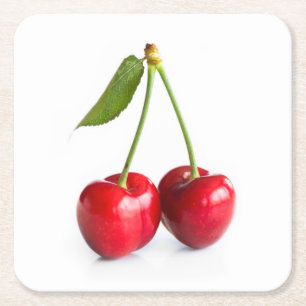 Zoete kers kartonnen onderzetters