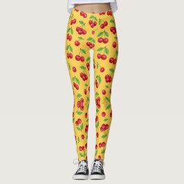 Zoete Kers Naadloos Fruitpatroon Leggings