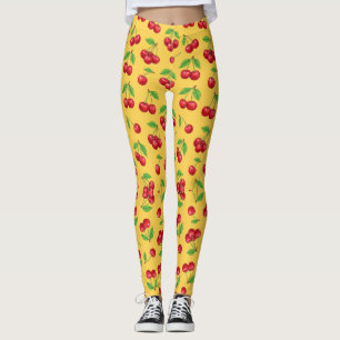 Zoete Kers Naadloos Fruitpatroon Leggings
