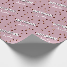 Zoete Kers Persoonlijke Verjaardag Cadeaupapier