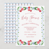 Zoete Kers Rode Baby Shower Kaart (Voorkant / Achterkant)